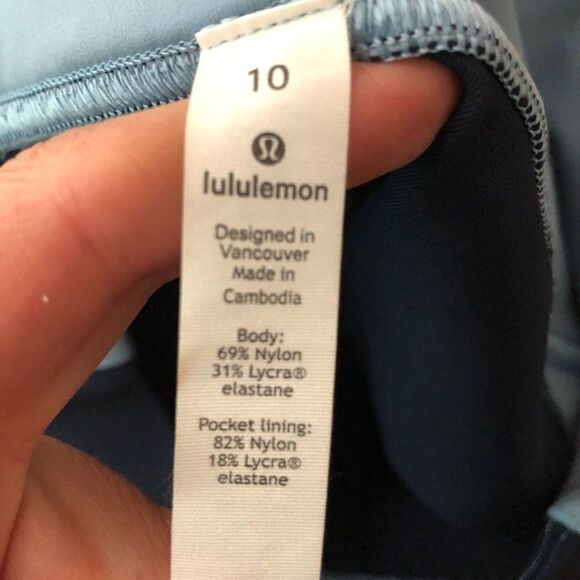 Lululemon 10 Get Going Train Tight 28" True Navy / Cascade Blue Striped Leggings - Picture 7 of 8